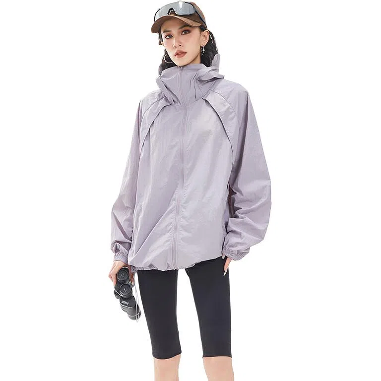 袋鼠 冰丝连帽衣中性风高品质轻薄凉感透气网眼户外运动拼接 凉感透气防晒防晒服 男女同款