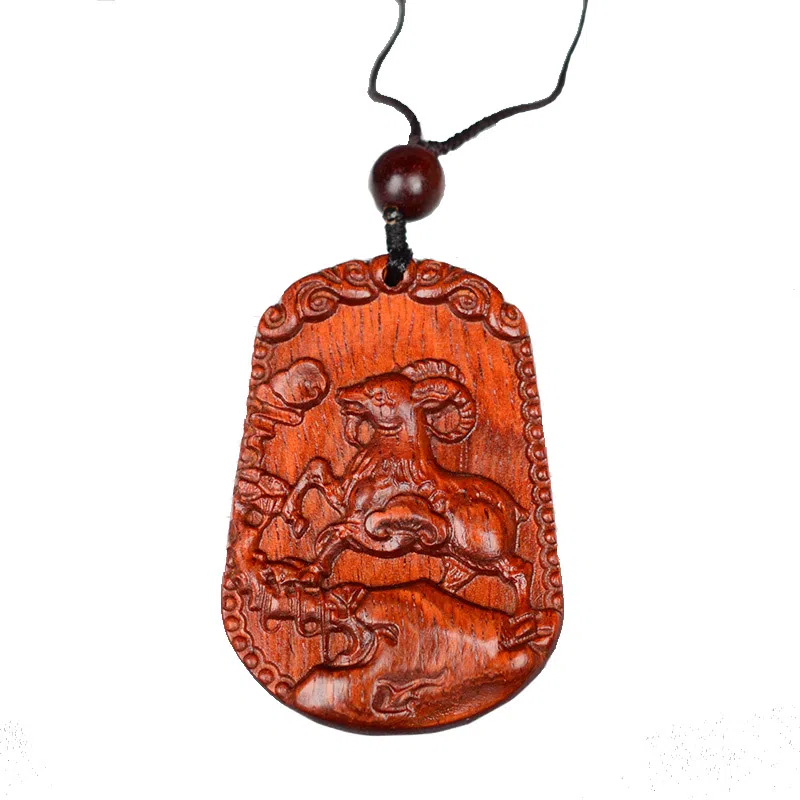 工匠一族 手工雕刻十二生肖木质平安无事牌 吉祥纳福#好运 檀木 项链 男女同款情侣款