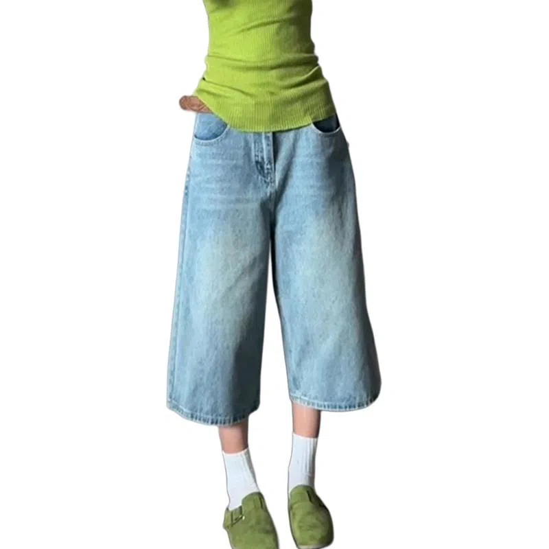 单爵 高腰美式痞帅牛仔短裤 男女同款