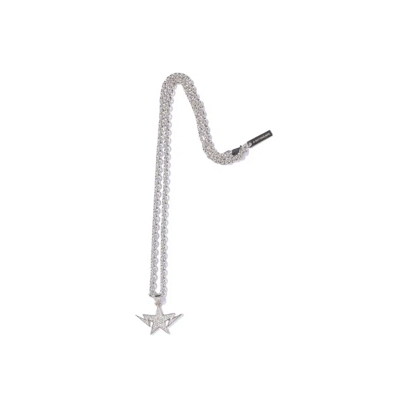 A Bathing Ape Double Star Necklace Silver
