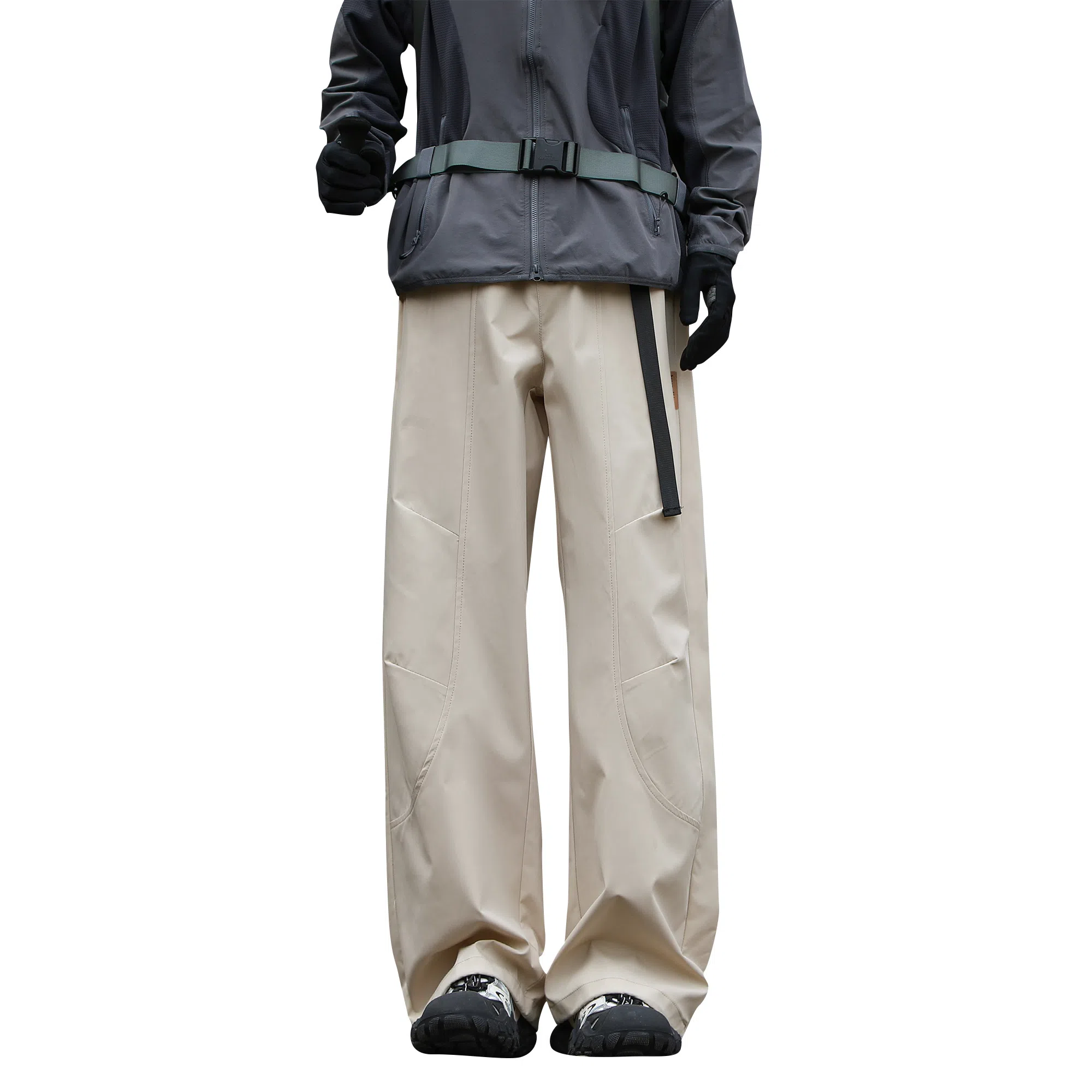 王者荣耀 美式褶皱户外爬山运动徒步宽松舒适透气时尚百搭直筒休闲裤 标语款 男女同款