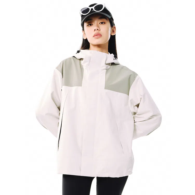 网易严选  宽松连帽拼色薄款  防泼水冲锋衣 男女同款