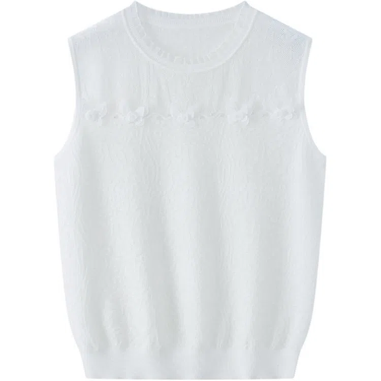 曲韩 蝴蝶结无袖圆领背心 女款