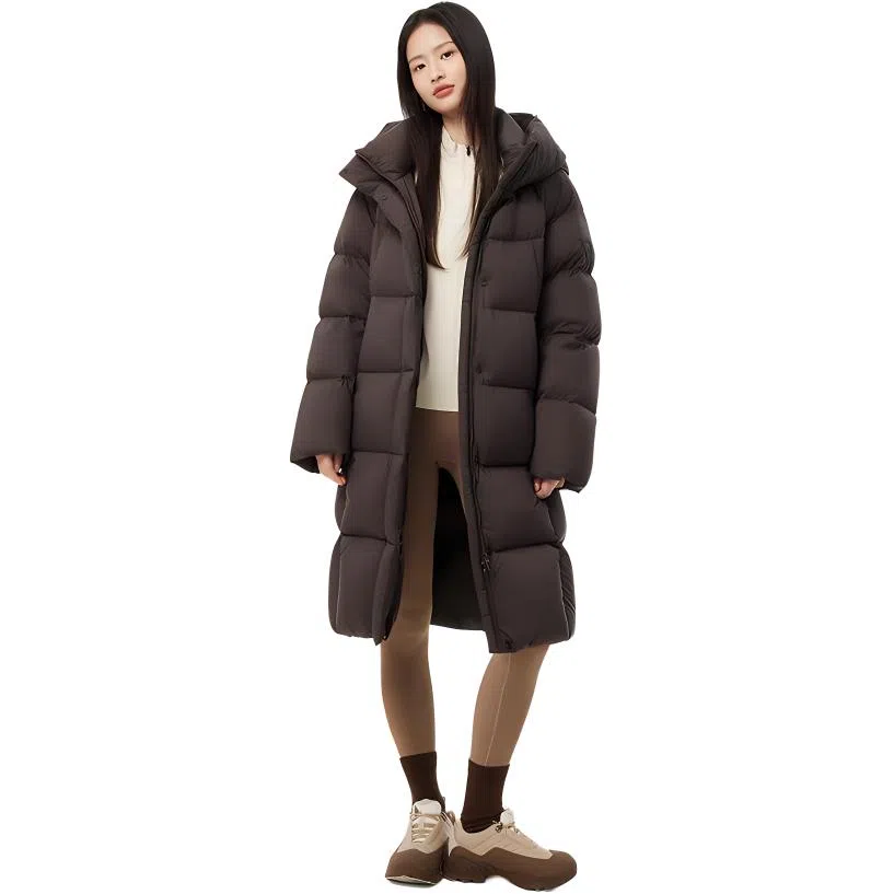 坦博尔 过膝纯色简约羽绒服 女款