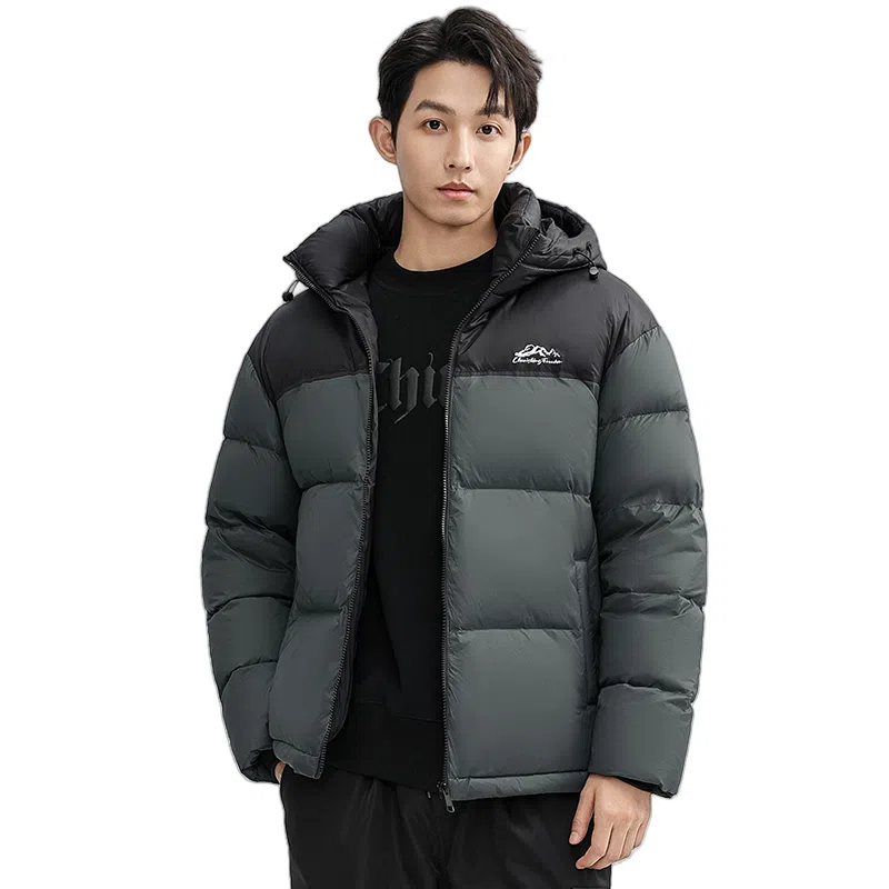 鸭鸭 户外极寒尚韩版休闲百搭拼色短款外套运动保暖可拆卸面包羽绒服 男女同款