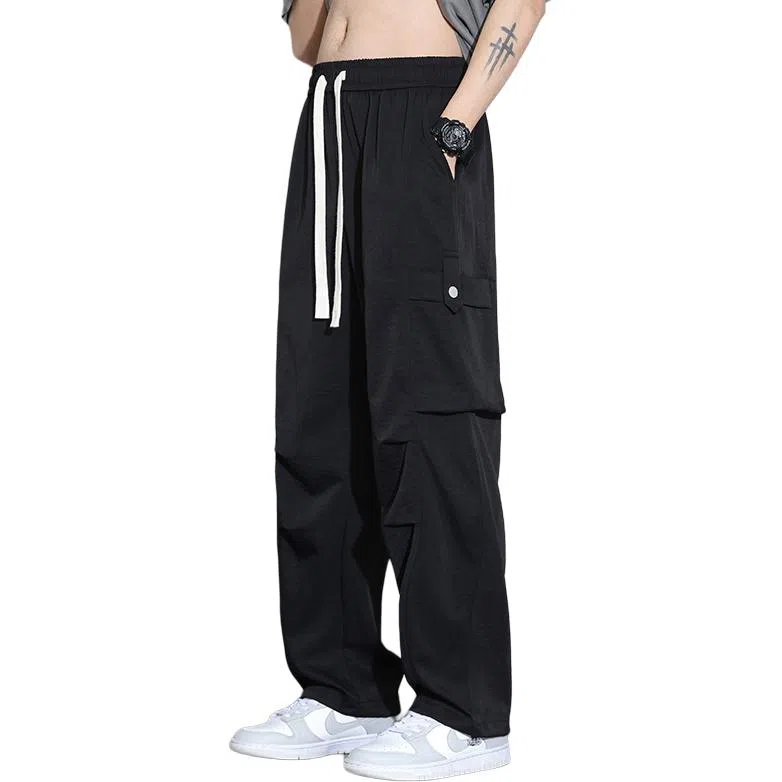 顶峰保罗 冰丝薄款速干工装伞兵裤潮牌凉感宽松百搭休闲裤 男女同款