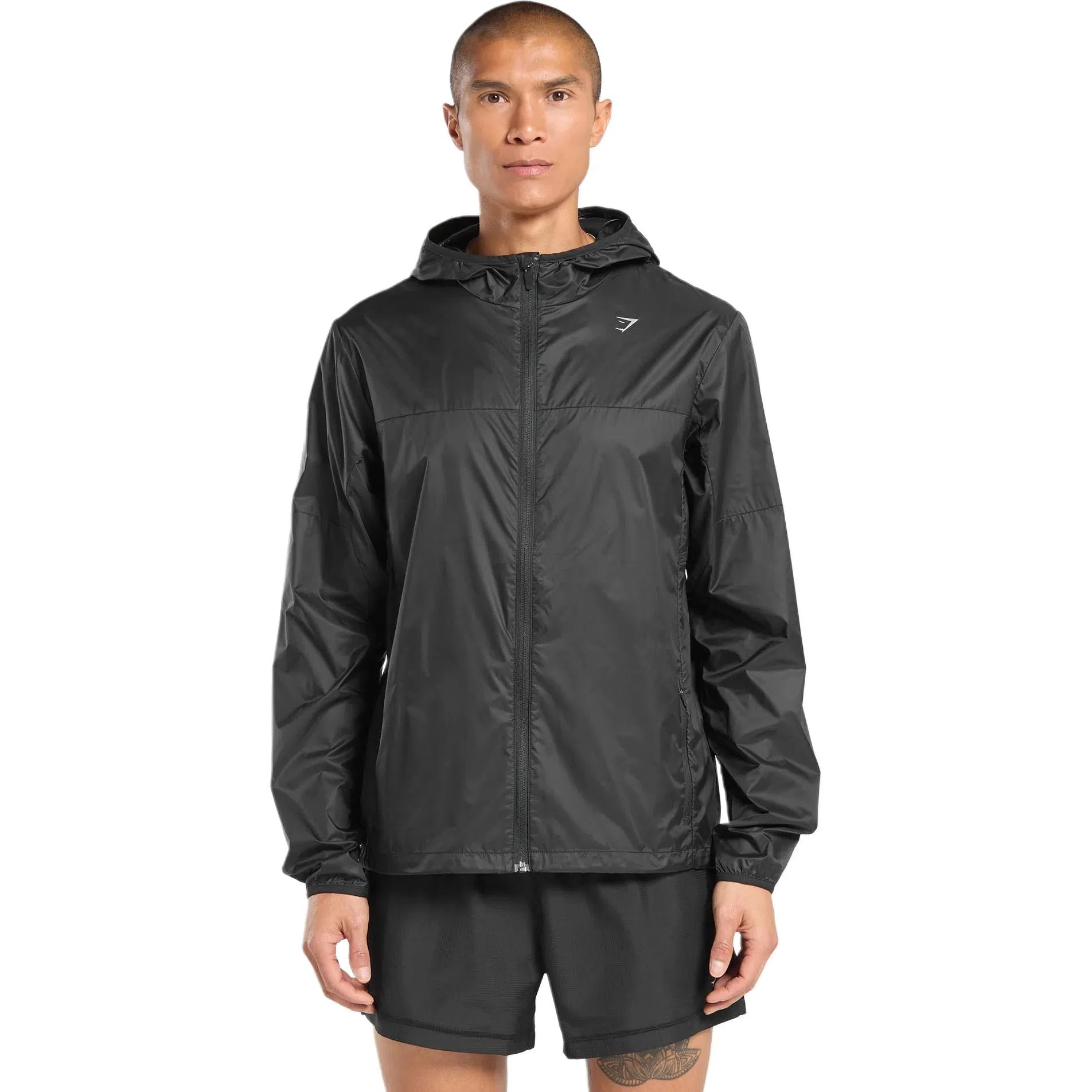 GYMSHARK Running Windbreaker Black