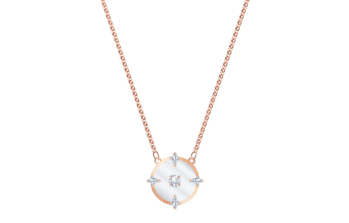 Swarovski North Compass Necklace Rose Gold