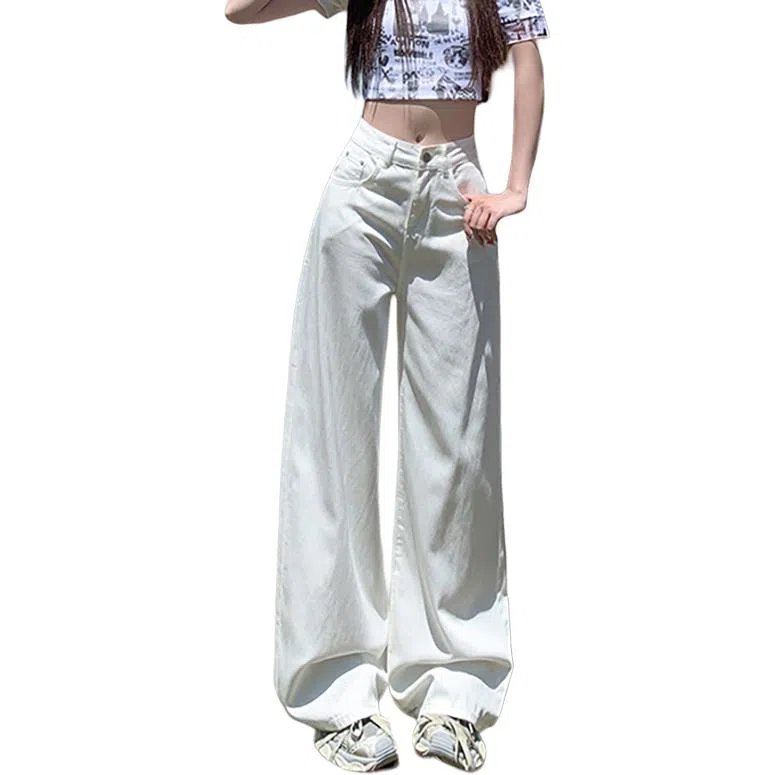 如续 宽松高腰薄款舒适牛仔裤 女款