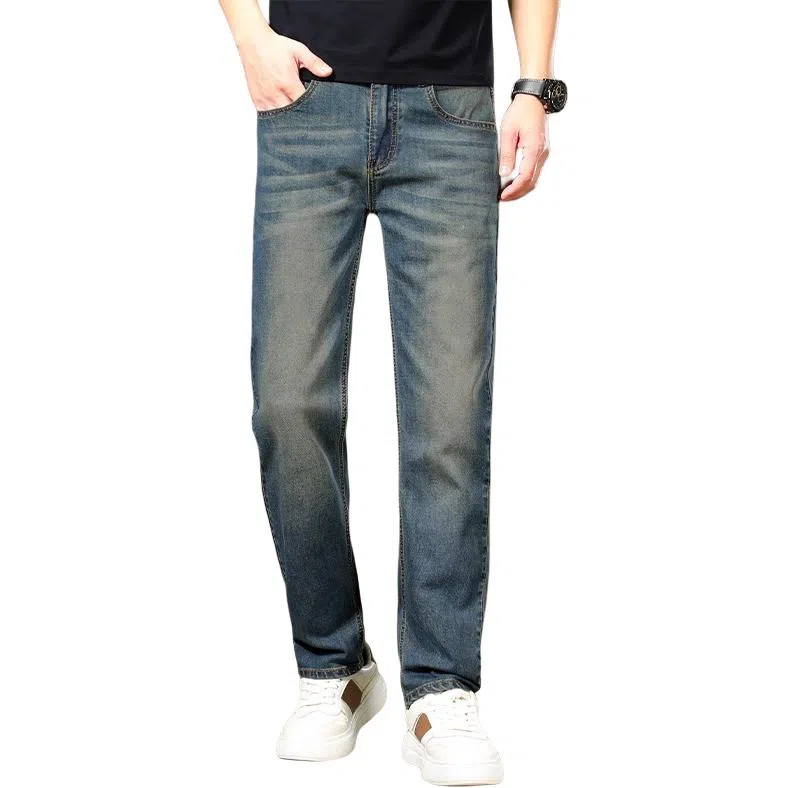 炳盛 复古潮流宽松直筒牛仔裤 男女同款