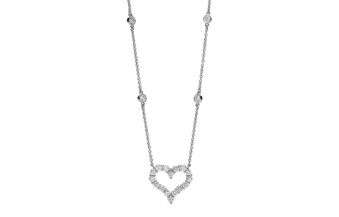 Tiffany & Co. Heart Diamond Platinum Necklace