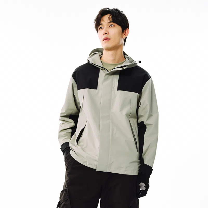 网易严选  宽松连帽拼色薄款  防泼水冲锋衣 男女同款