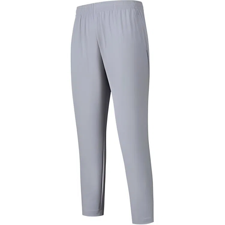鸿星尔克 综训系列 休闲简约纯色直筒松紧针织运动裤 男款 冰川灰