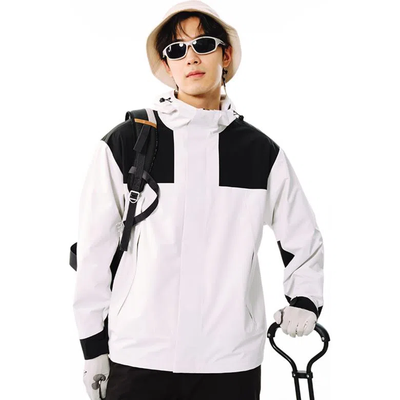 网易严选  宽松连帽拼色薄款  防泼水冲锋衣 男女同款