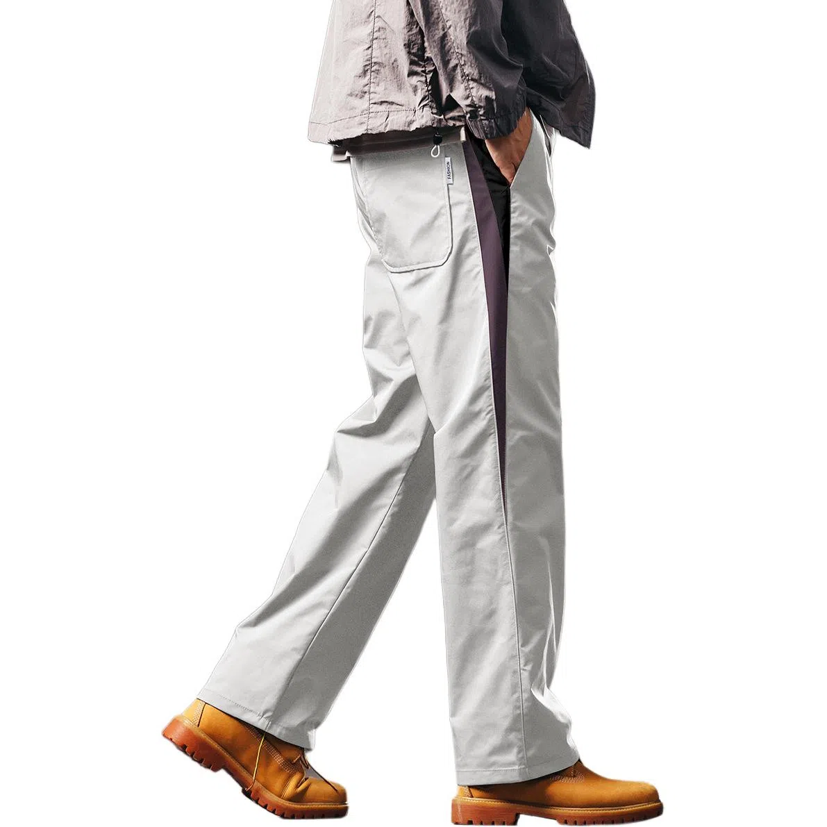 格蓝鹿 港风学生潮流宽松直筒薄款小众拼接工装裤子美式潮牌清新文艺复古学院户外休闲裤 男女同款