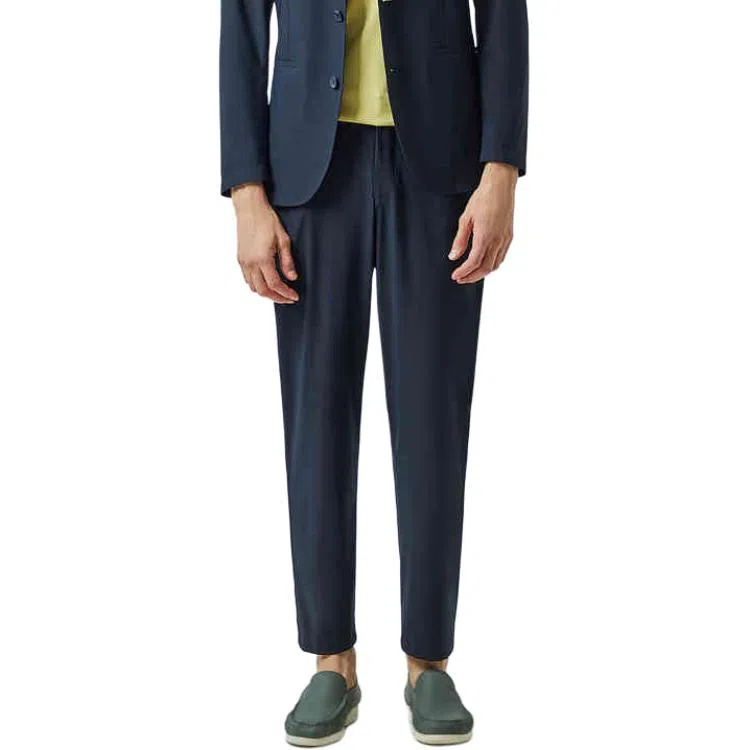 迪柯尼 纯色休闲舒适西装裤 男款 深宝蓝