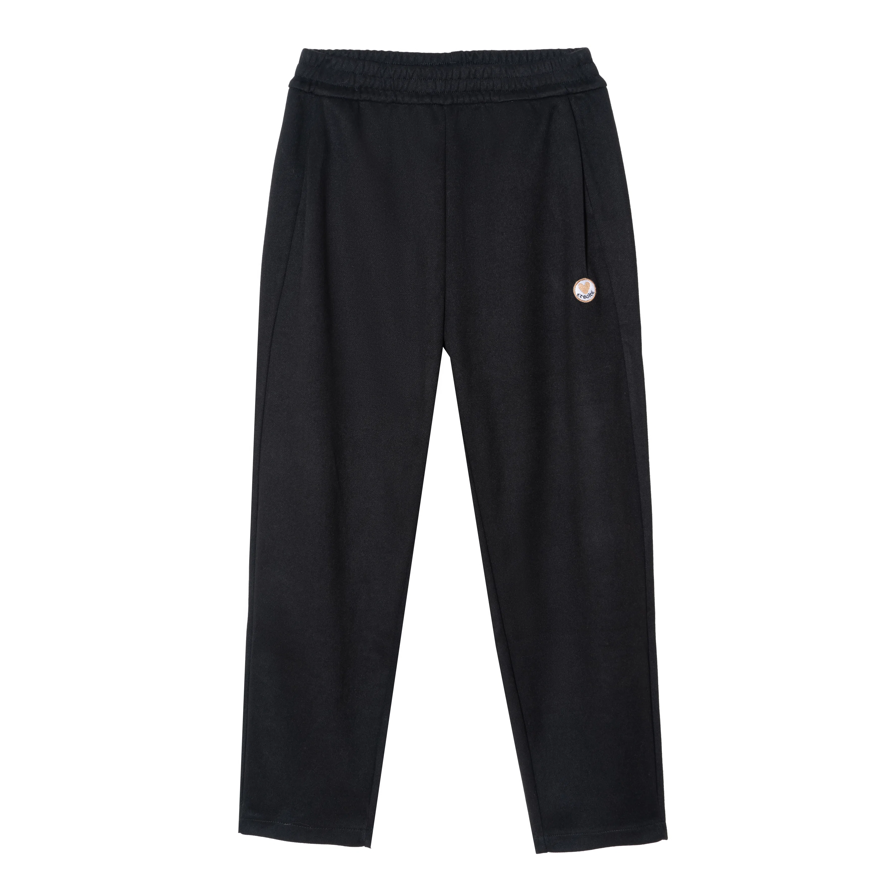 法文箱子 纯色松紧中腰直筒休闲裤 女款