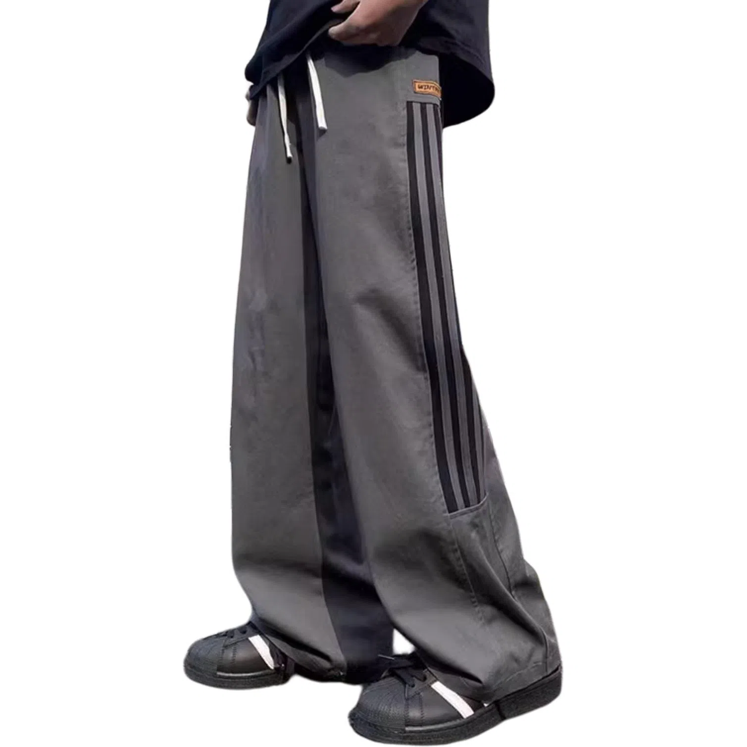 煦加 美式高街条纹工装裤 男款