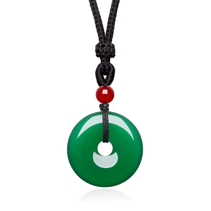 金桂福 平宁安康 新中式国潮复古民族风吉祥顺遂平安扣小众高级感 玉髓 项链 男女同款情侣款