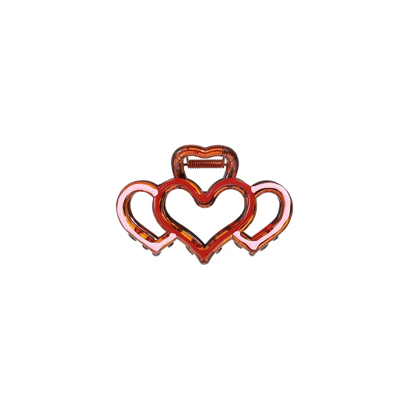 水中玉 彩色爱心后脑勺高级感盘头发鲨鱼 亚克力 发夹 女款