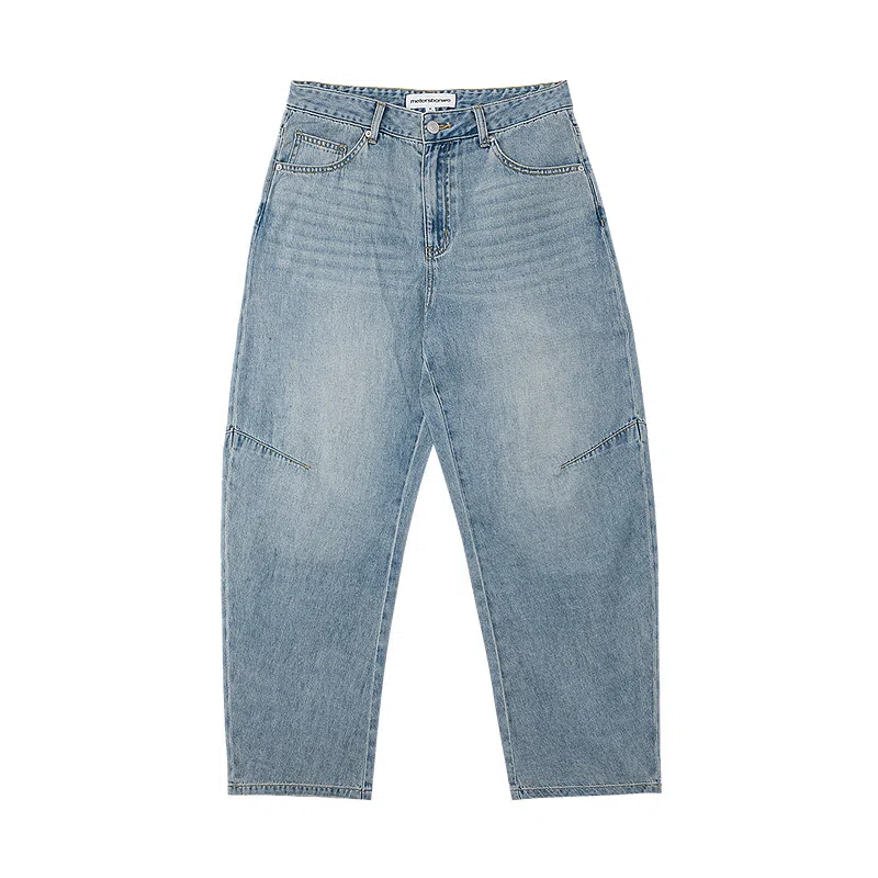 美特斯邦威 宽松弯刀立体牛仔裤 男款