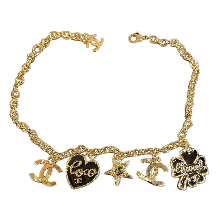 CHANEL Enamel Necklace Gold