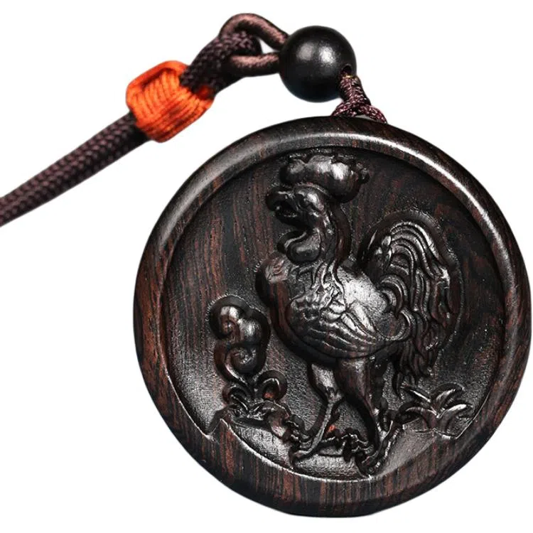 工匠一族 十二生肖圆牌 雕刻 紫光檀 项链 男女同款情侣款