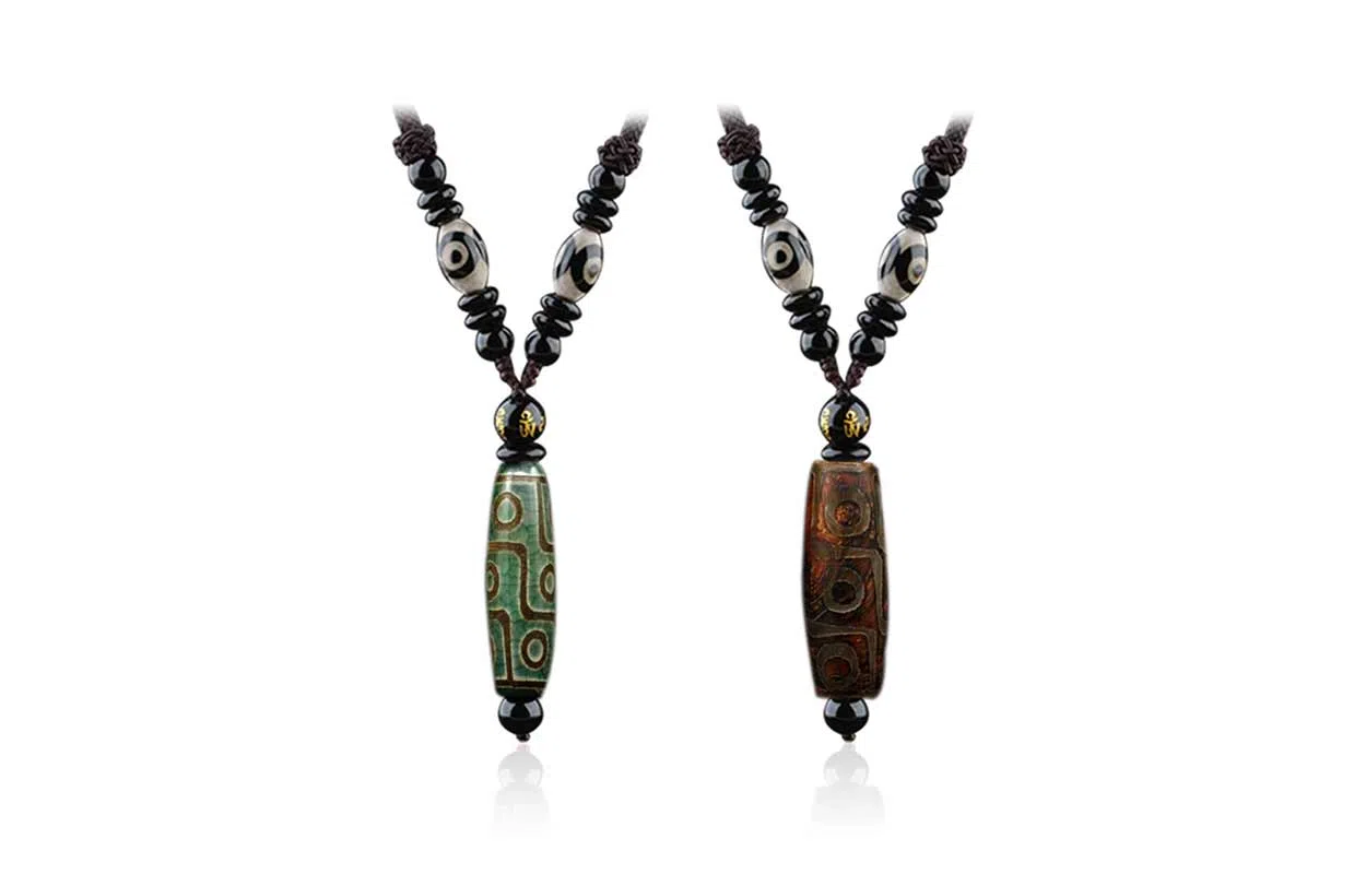 百利金 九眼天珠 国潮复古新中式简约精致霸气做旧平安转运创意设计手工编织绳转运珠 玛瑙 项链 男女同款情侣款