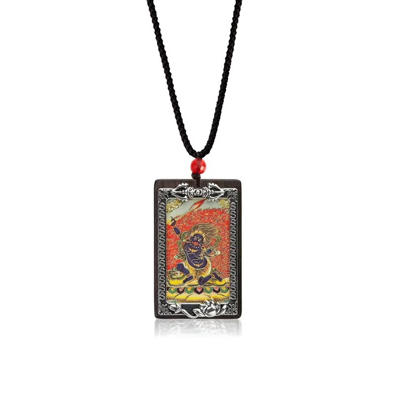 【12生肖顺利八大守护神本命佛】 周帝王 八方来财诸事顺利平安喜乐国风新中式小众复古百搭福禄吉祥好运 黑檀 项链 男女同款情侣款