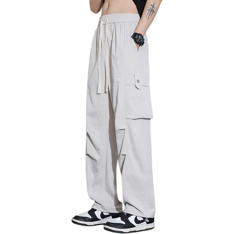 顶峰保罗 冰丝薄款速干工装伞兵裤潮牌凉感宽松百搭休闲裤 男女同款