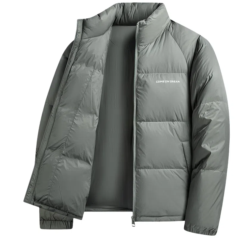 鸭鸭 暖绒系列 青少年基础百搭短款立领户外加厚保暖羽绒服 男款