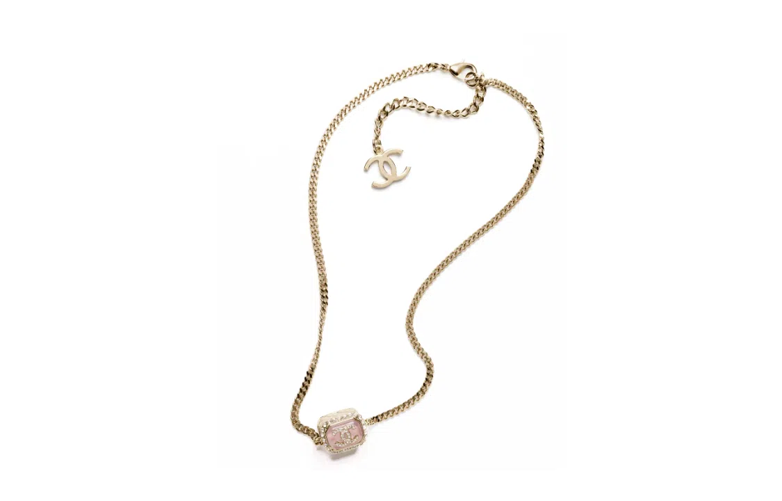 CHANEL Classic Double C Pendant Necklace Gold