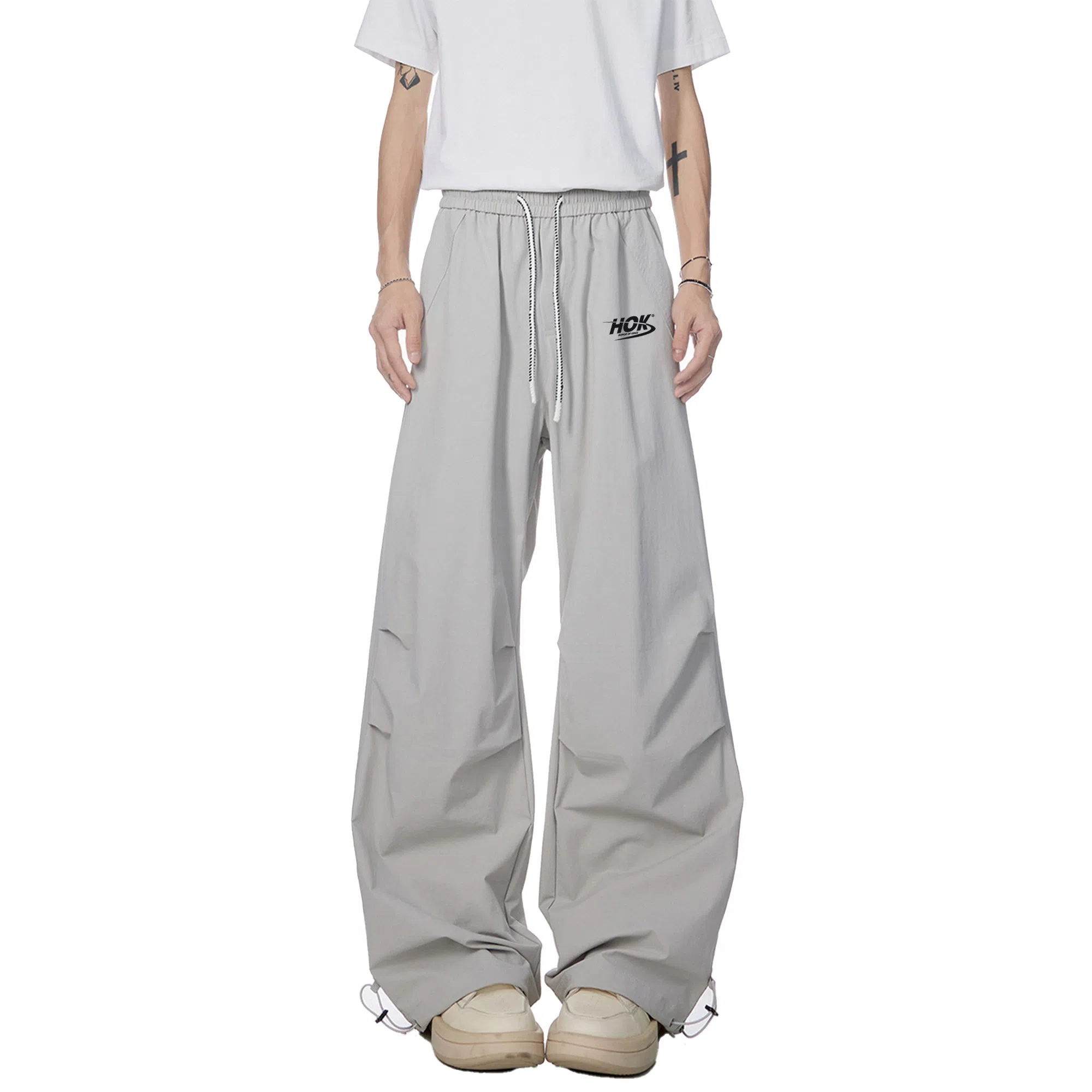 王者荣耀 美式简约纯色休闲长裤宽松舒适透气冰感弹力户外通勤显高显瘦时尚百搭针织运动裤 男女同款