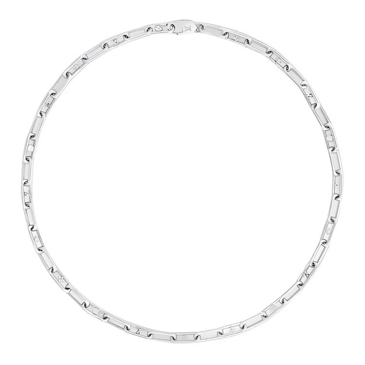 Louis Vuitton Sleek Monogram Necklace Silver