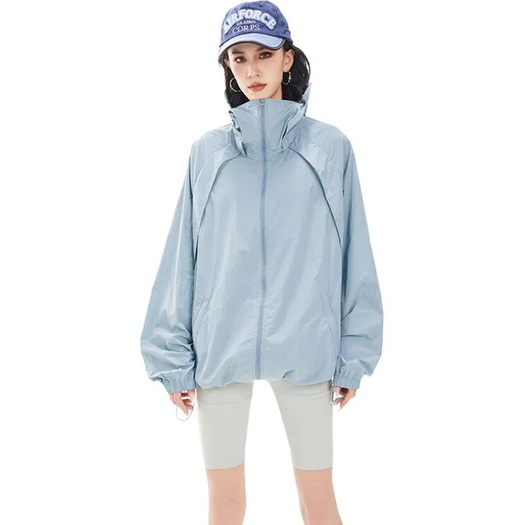 袋鼠 冰丝连帽衣中性风高品质轻薄凉感透气网眼户外运动拼接 凉感透气防晒防晒服 男女同款