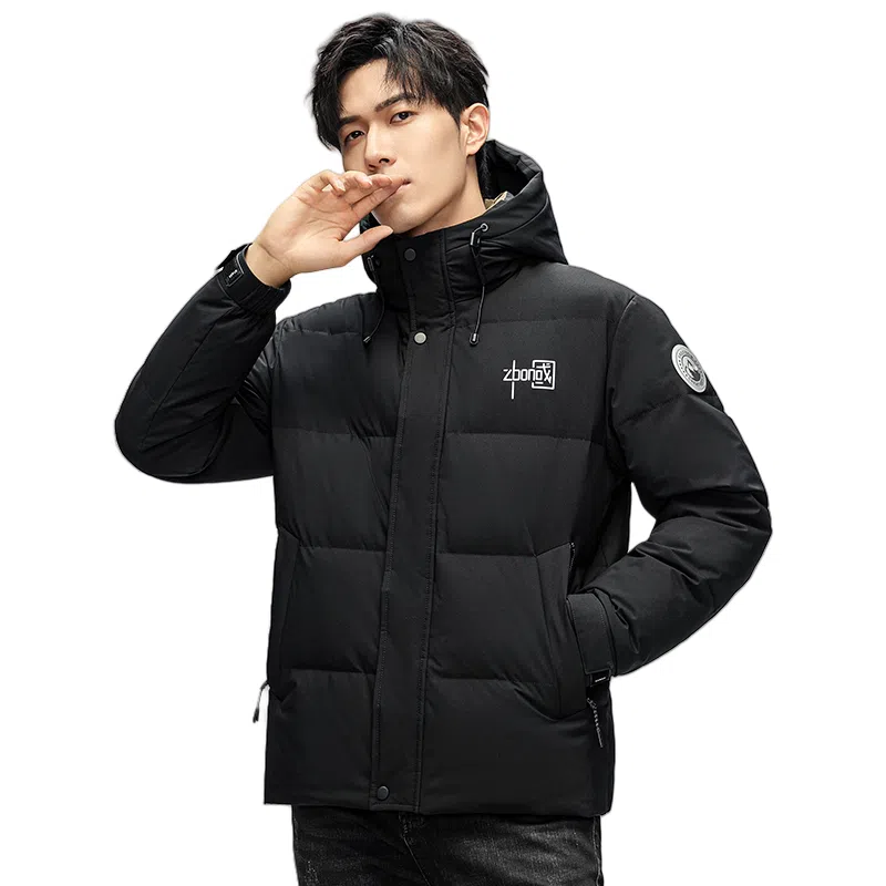 鸭鸭 中青年时尚韩版潮流中国风短款连帽外套山系户外运动休闲加厚保暖迷彩面包羽绒服 男女同款