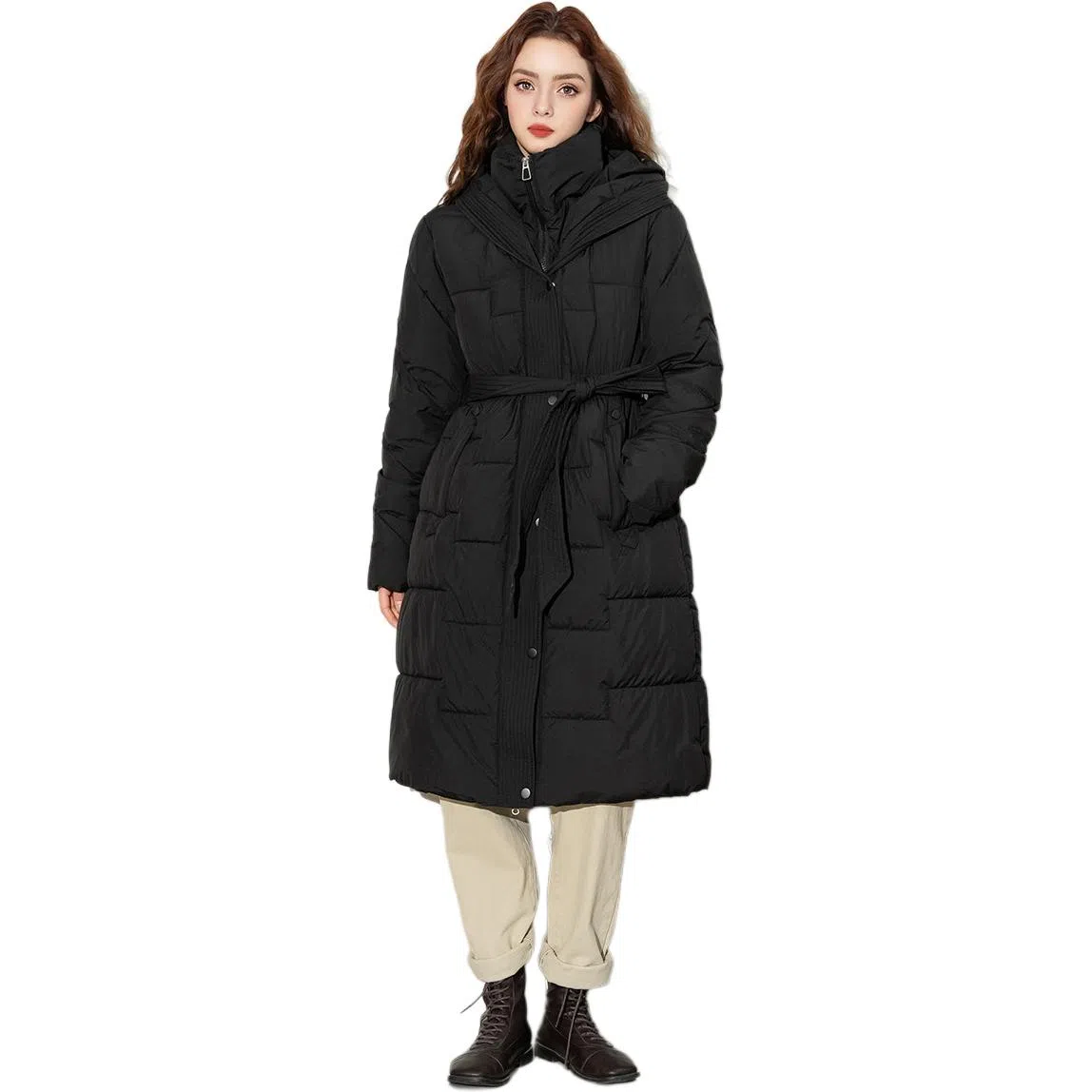 法文箱子 翻领加厚拉链棉服 女款