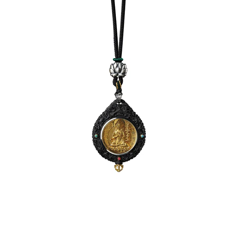 易明居 新中式十二生肖本命年吊坠国风复古转运八大守护神 黑檀木佛牌 木质项链 男女同款情侣款 黑檀