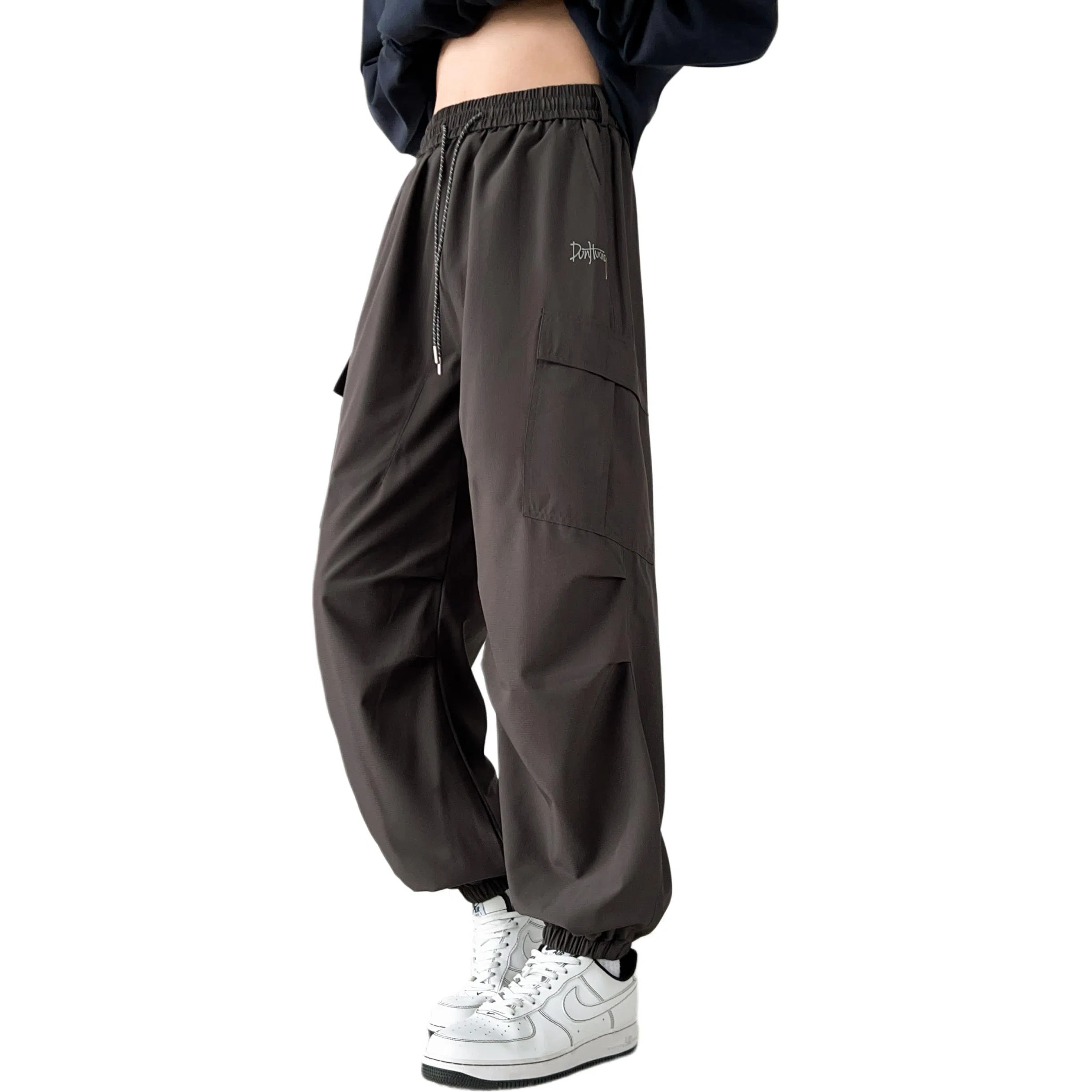 敦煌博物馆 美式复古纯色简约多口袋宽松束脚户外机能伞兵休闲工装裤 男女同款