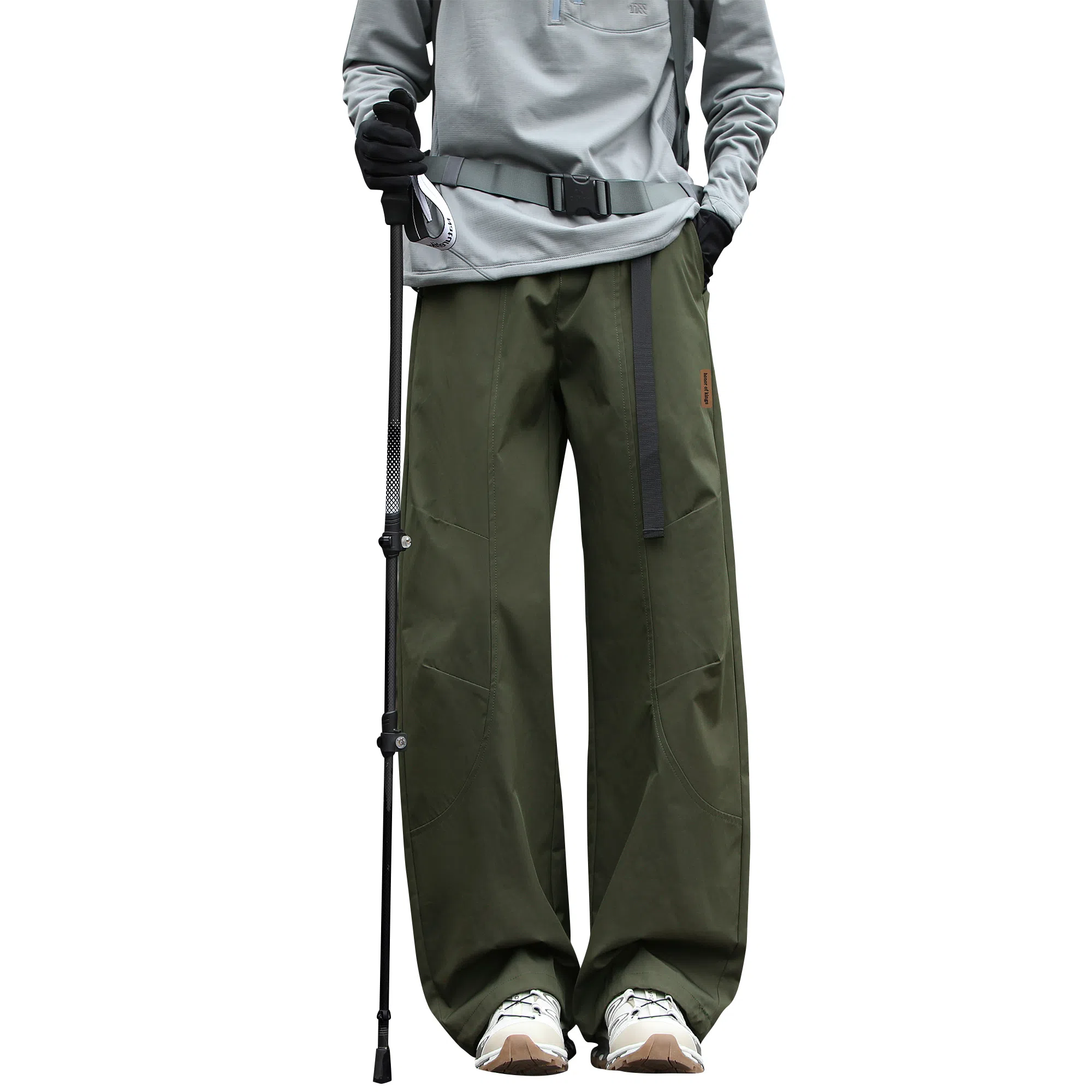 王者荣耀 美式褶皱户外爬山运动徒步宽松舒适透气时尚百搭直筒休闲裤 标语款 男女同款