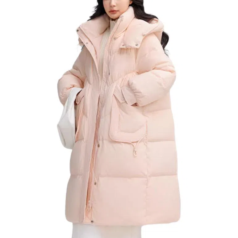 鸭鸭 加厚宽松纯色羽绒服 女款