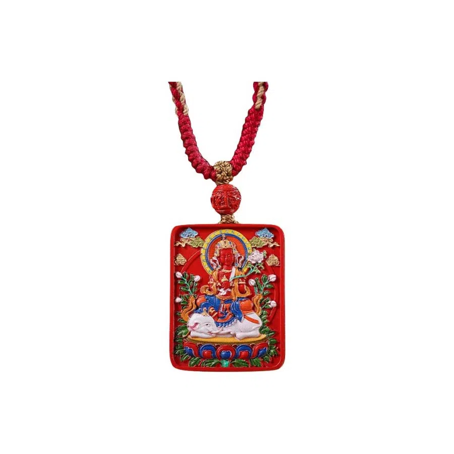 宝臻荟 新中式 国风 国潮 藏风 唐卡 再造辰砂朱砂 玉石项链 男女同款情侣款