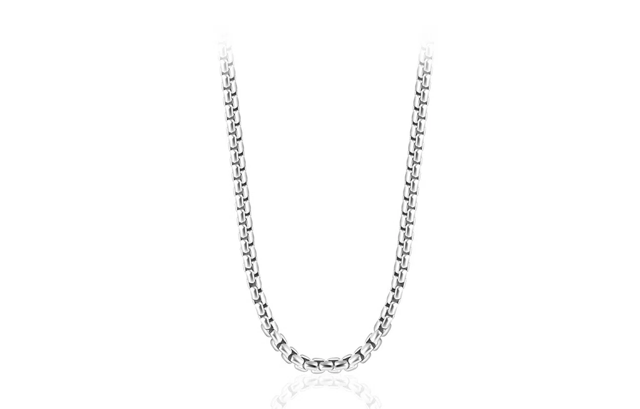 牧言 竹节棱形项链 冷淡风简约小众高级感蛇骨链龙骨链 嘻哈潮酷素链锁骨链 项链 男款