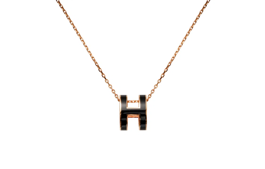 Hermes Pop H Necklace Rose Gold