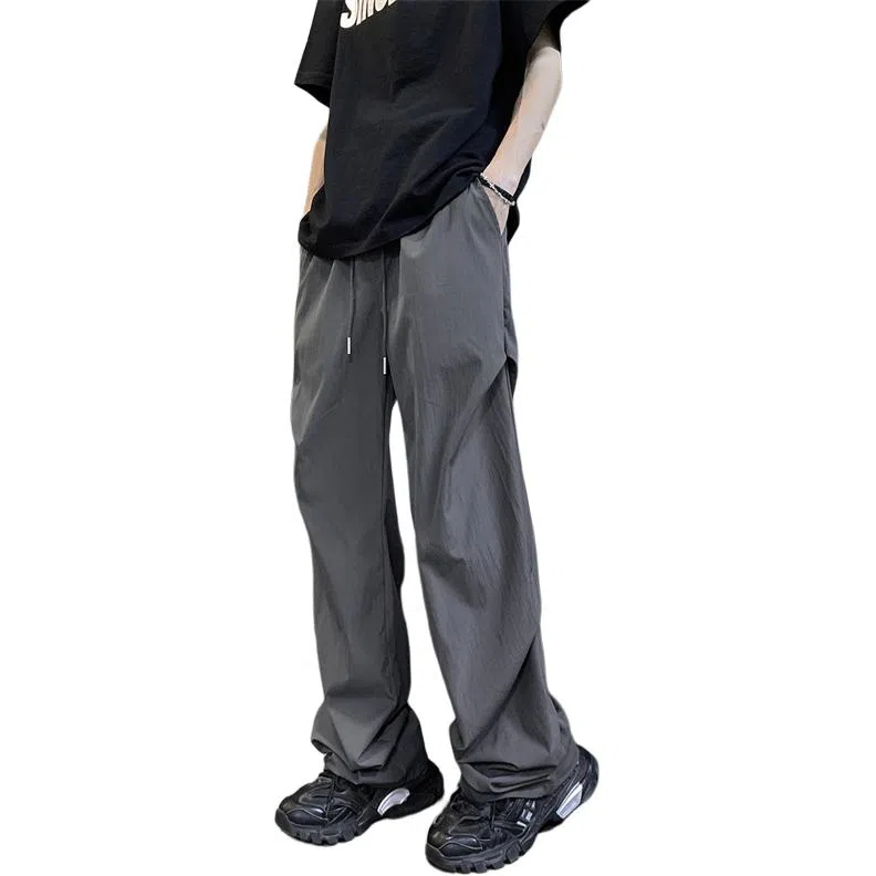 顶峰保罗 痞帅凉感舒适简约百搭伞兵直筒长裤户外登山跑步运动宽松小众设计感阔腿休闲裤 男女同款