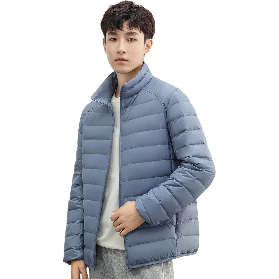 鸭鸭 立领短款休闲长袖羽绒服 男款