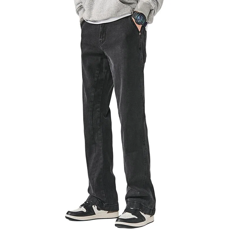 ALL IN Straight Leg Denim Pants Black