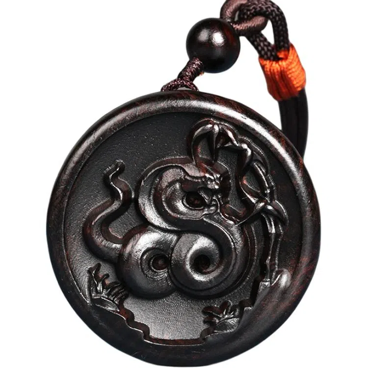 工匠一族 十二生肖圆牌 雕刻 紫光檀 项链 男女同款情侣款