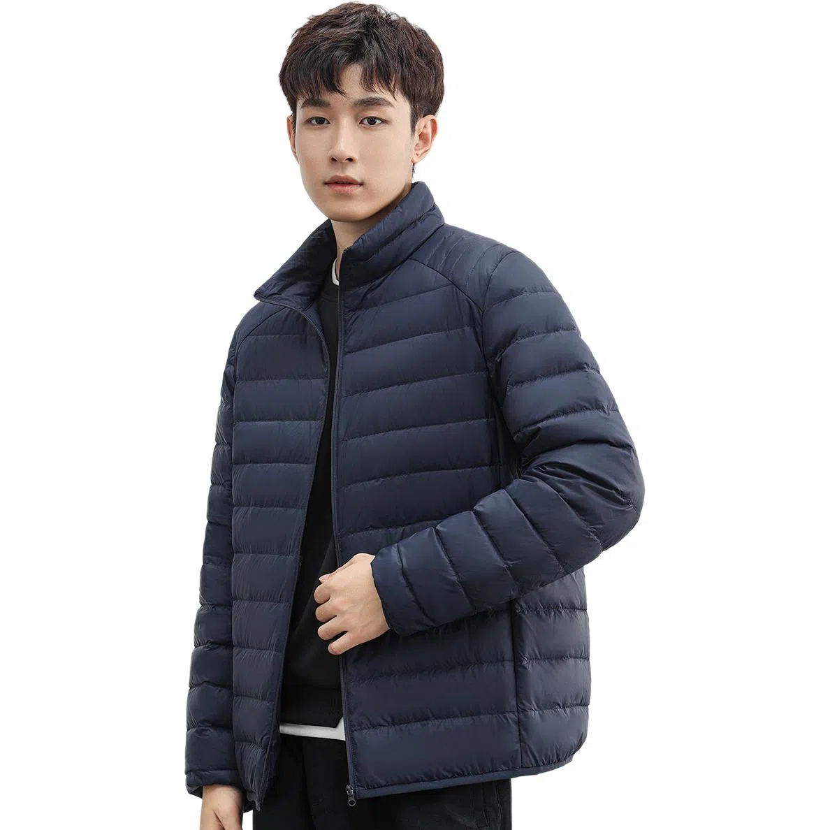 鸭鸭 立领短款休闲长袖羽绒服 男款