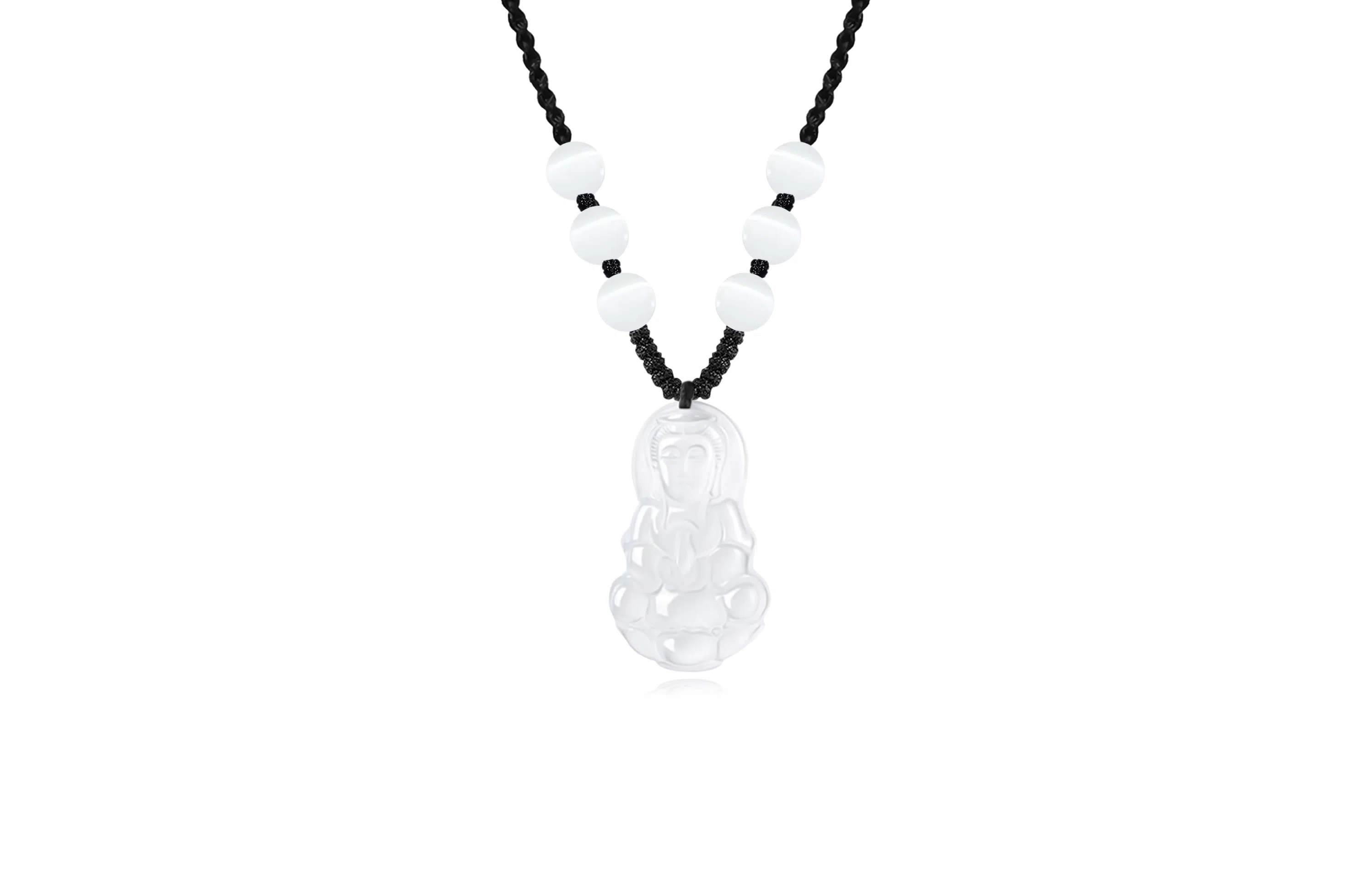 中国珠宝 笑脸弥勒佛吊坠  新中式复古国风高级感玉佛温柔气质平安好运观音锁骨链 玉髓 项链 男女同款情侣款